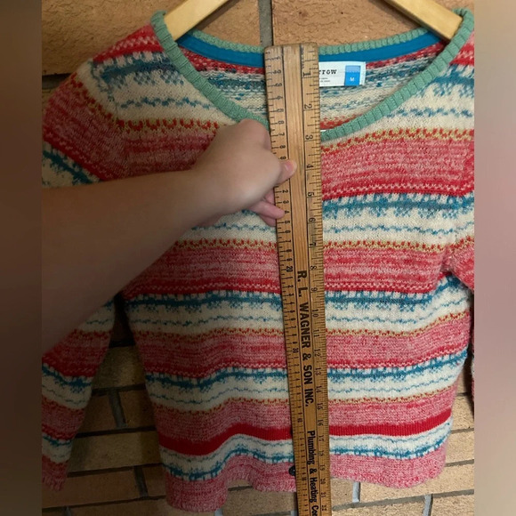 Anthropologie Sparrow Wool Blend Multicolor Fair Isle Cardigan Sweater Size M - Picture 5 of 6